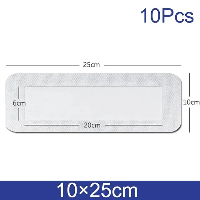 10pcs Waterproof Breathable Sterile Dressing Plaster Wound Hemostasis Sticker Cushion Adhesive First Aid Bandage Emergency Kit
