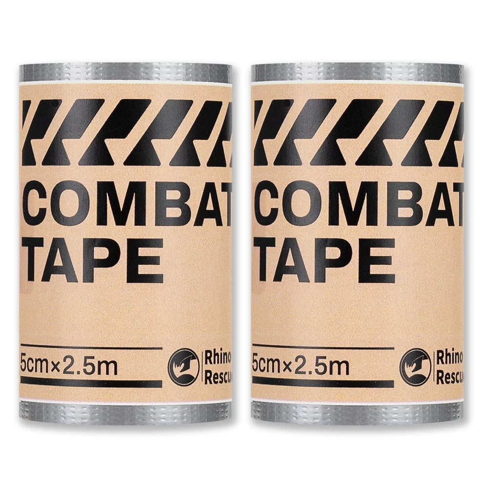 RHINO RESCUE Duct Tape,Waterproof , Gray Tape,Silver 5cm*2.5m, Indoor & Outdoor Use, No Residue, Tear by Hand