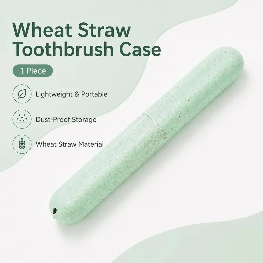 Wheat straw toothbrush holder, lightweight and shatterproof, portable storage box for outdoor camping and business trips