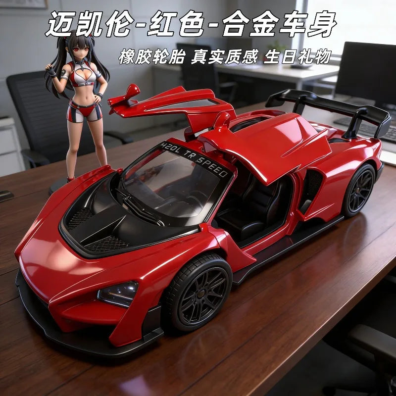 1:36 Scale McLaren Diecast Alloy Supercar Model Memphis Red Sport Vehicle for Collection Gift Home Decor Ornament
