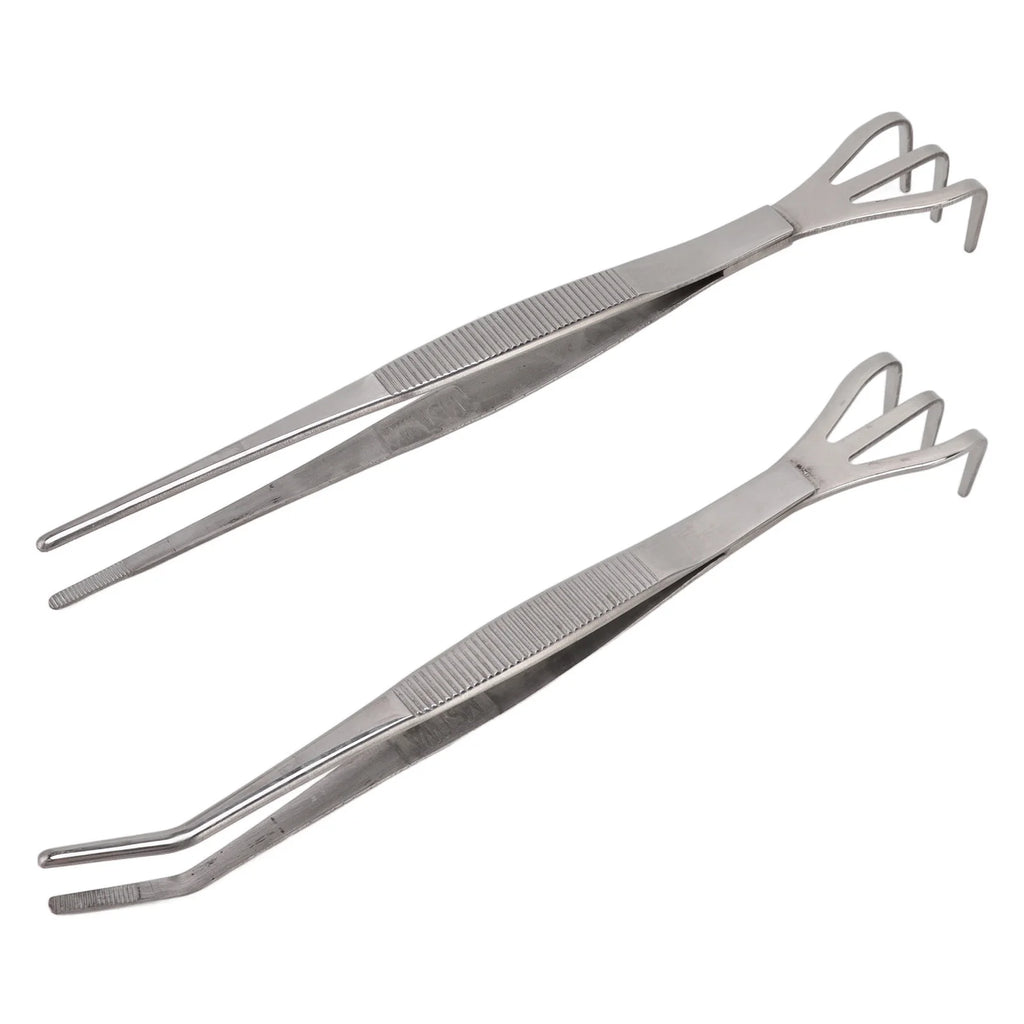 Root Rake with Tweezer 3 Prong Stainless Steel Loosen Soil Bonsai Tree Tools with Ergonomic Handle