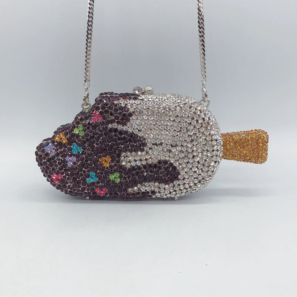 Daiwei Factory Wholesale Food Styling Metal Diamond Purse Luxury Crystal Bags Women's Rhinestone Evening Bags Handbag in Stock