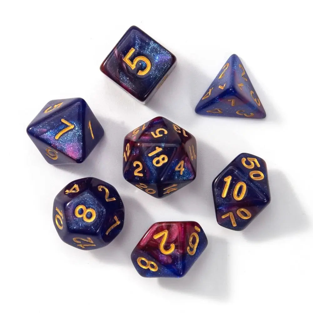 10PCS New Acrylic Dragon Themed Dice Set D10 Yellow Purple Gold Red Dice For Table Games Polyhedral Table Games Dice For D&d DND