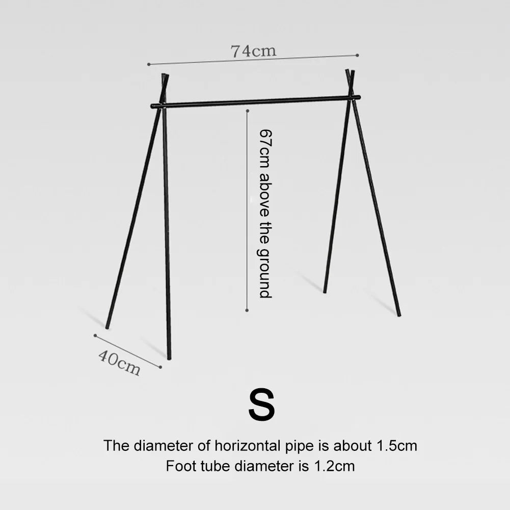 Folding Camping Hanging Rack Shelf Top Plate Aluminum Alloy Triangle Storage Hanger Picnic Cookware Pot Pan Hanging Rack S/L