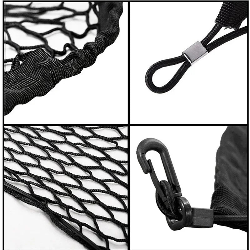 Car Mesh Elastic Nylon Rear Back Cargo Trunk Storage Organizer Double Layer Luggage Net Auto Back Rear Mesh Seat Car Accessories