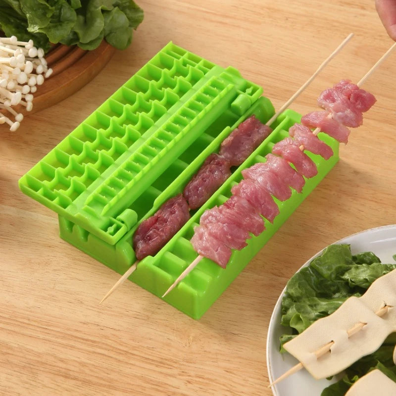 Outdoor Camping Barbecue Meat Skewer Tool Multifunctional Sheep Skewer Machine Vegetables  Tool for Home Travel Picnic Grilling