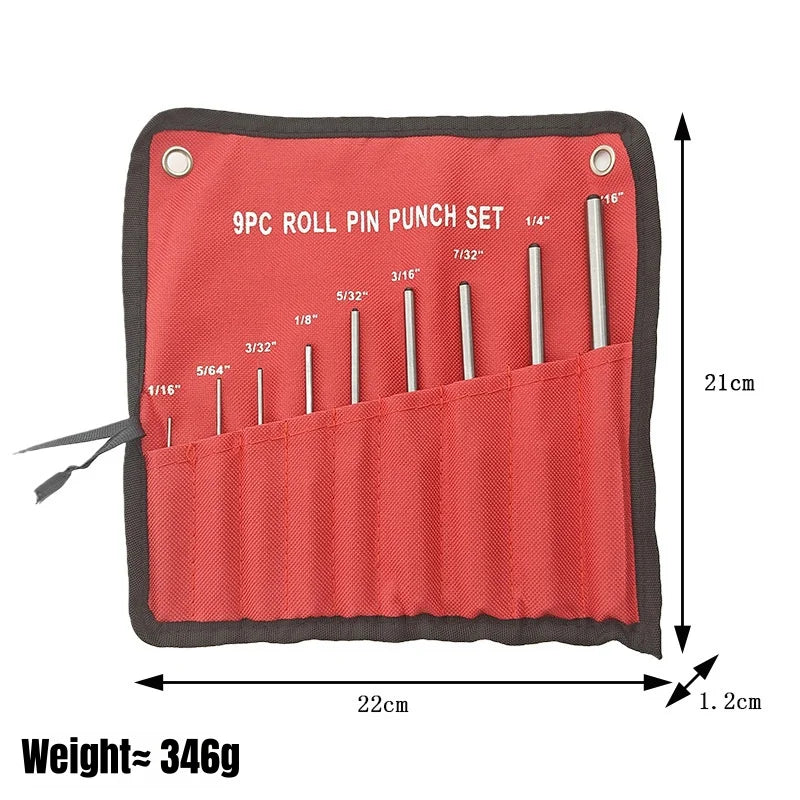 6/9/10 Type Needle Punching Kit, Steel Multi-sized Handle Rolled Needle Punching Tool, Hollow-ended Starting Punching Punch Tool