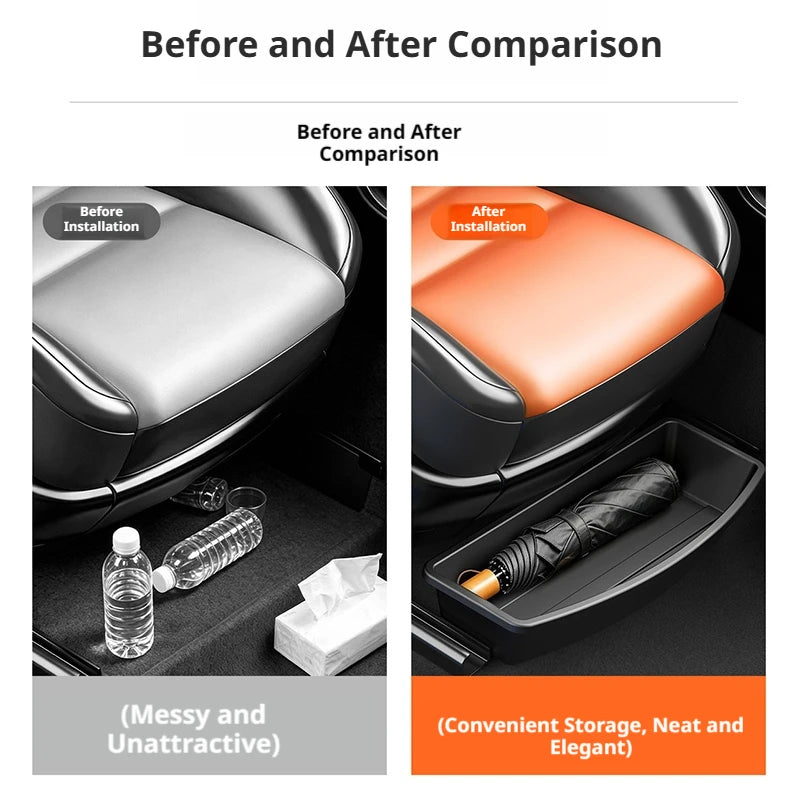 Under Seat Storage Box Universal Car Seat Bottom Organizer Box Removable Storage Box Gadget Case Universal Accessories