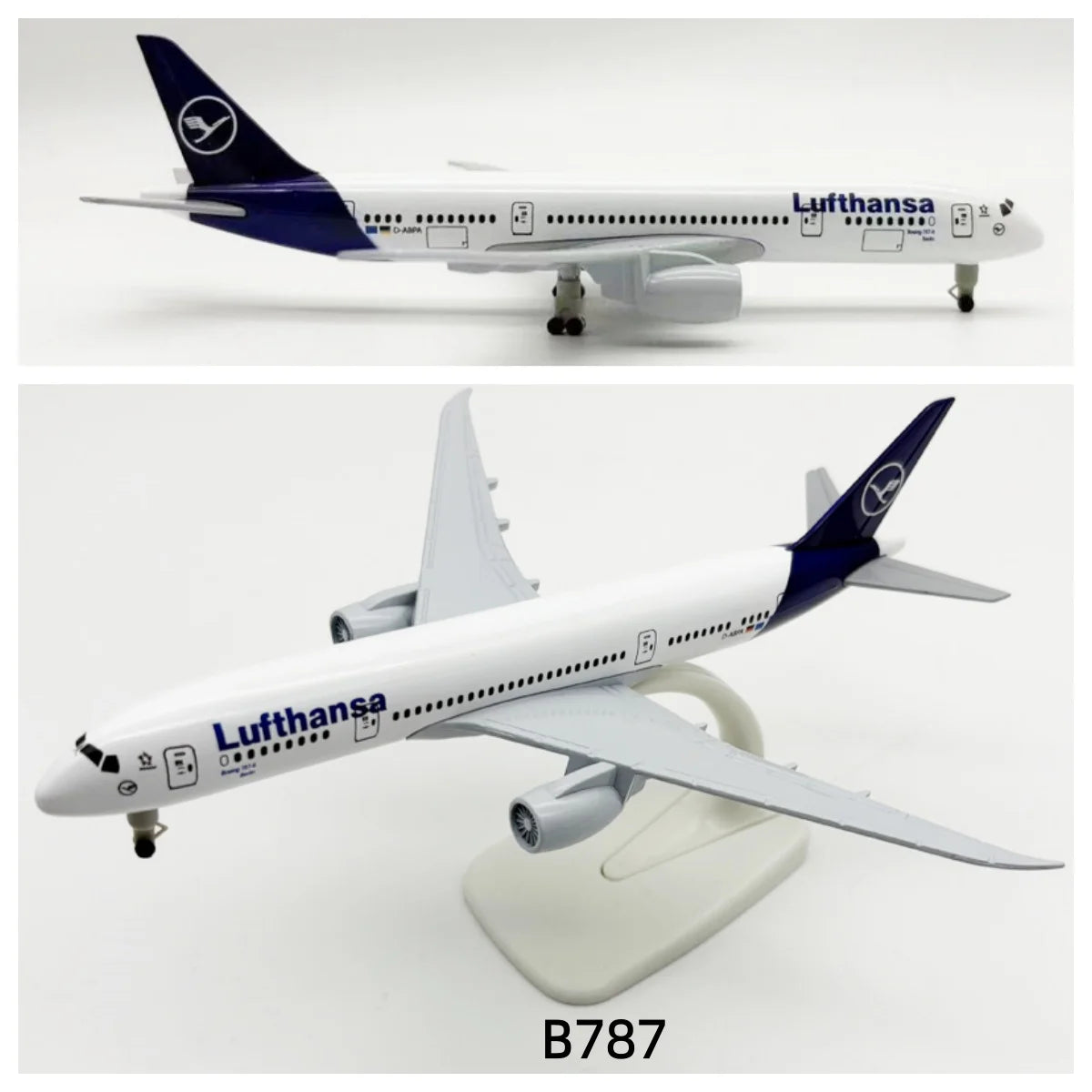 20cm Lufthansa Model Plane B787 Metal Replica Model Plane Aviation Simulation Scale Aircraft Collection Toys Boys Kids