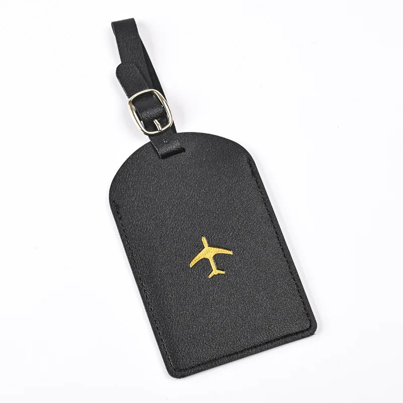 Thicken PU Hot Stamping Aircraft Boarding Pass Luggage Tag  Suitcase Name Label Travel Tags Luggage Tags Travel Accessories