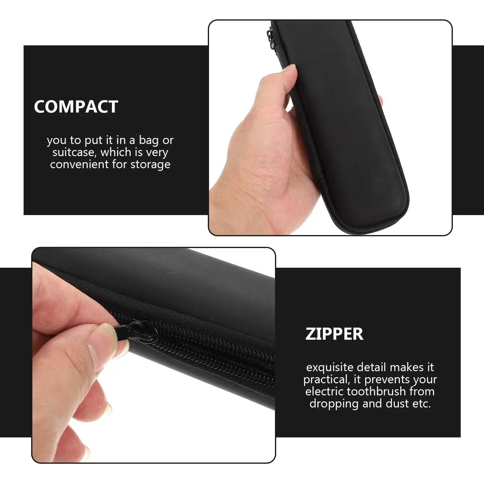 2Pcs Portable Electric Toothbrush Protective Case Hard Eva Travel Toothbrush Holder Shockproof Waterproof Storage Box