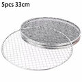 5pcs Round Disposable Wire Net Grill Racks Iron Roast Grate Cooking Barbecue BBQ Home Outdoor Cooking Equipment Accessories