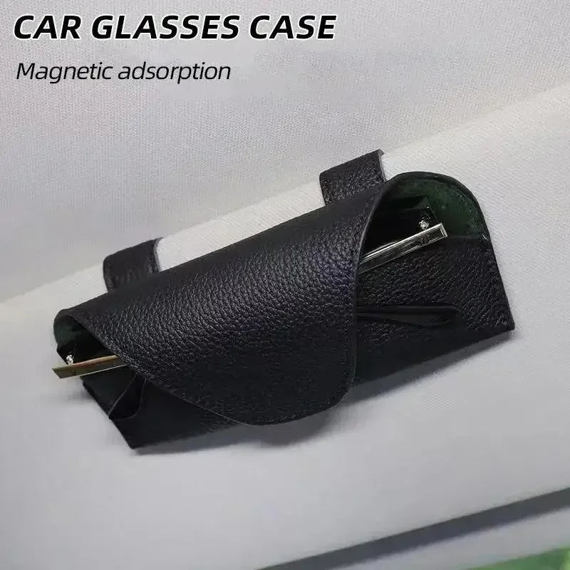 Sunglass Holder for Car Visor, Leather Car Glasses Holder Clip, Visor Accessories Eyeglasses Holder