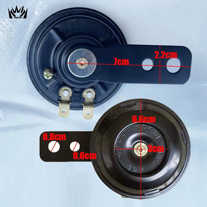 12V Horn 1.5A 105db Motorcycle Electric Horn Kit Universal Waterproof Round Loud Horn Speakers Signal for Motorcycle Accessories