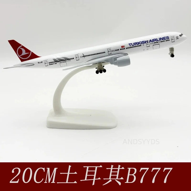 Toys Diecast Alloy 20cm Airplane B777 Series Airways Plane Model With Base Adult/Children Enthusiast Gift Ornament