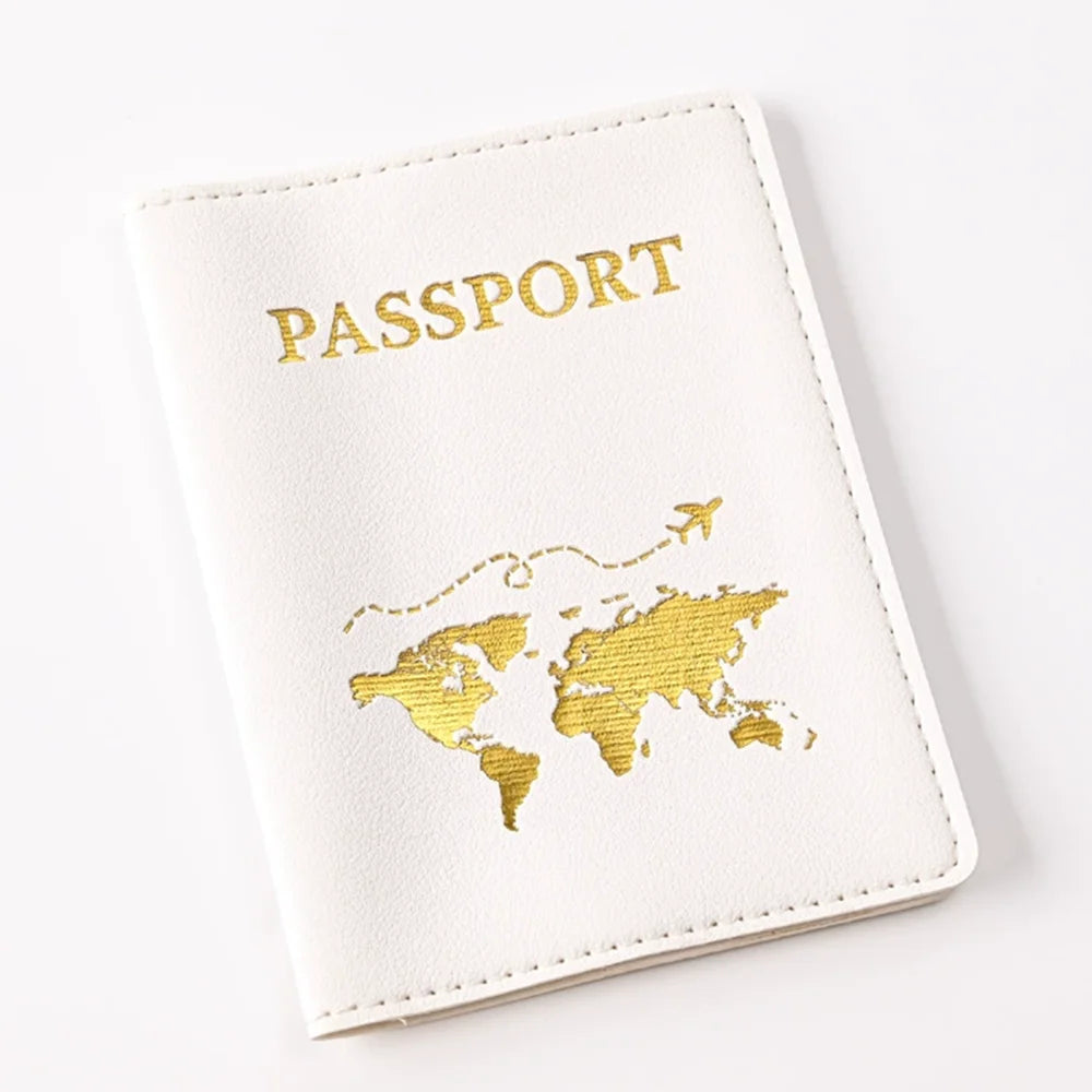 Custom Name Travel Passport Cover Gold Global Map Persoanlized Initials Passport holder New Women Men Travel Accessories