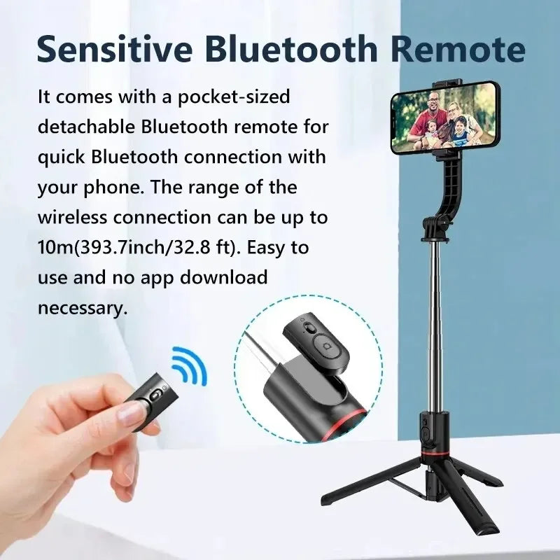 Wireless Selfie Stick for Smartphone  27 Inch Tripod with Bluetooth Remote Foldable Stand for Vlog Shooting Record