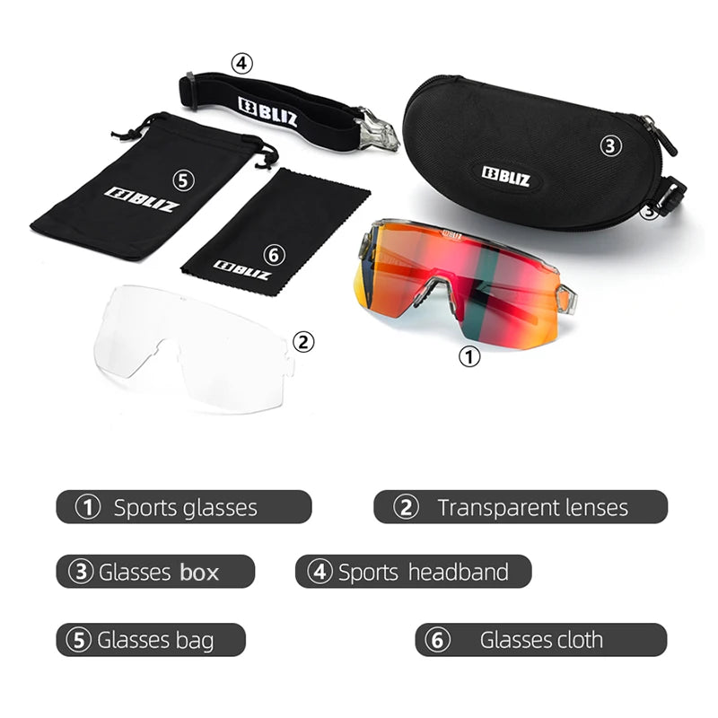 B Bliz Breeze Style Polarized Cycling Sunglasses UV400 Photochromic Outdoor Glasses for Men Women Anti-Slip for Climbing Hiking
