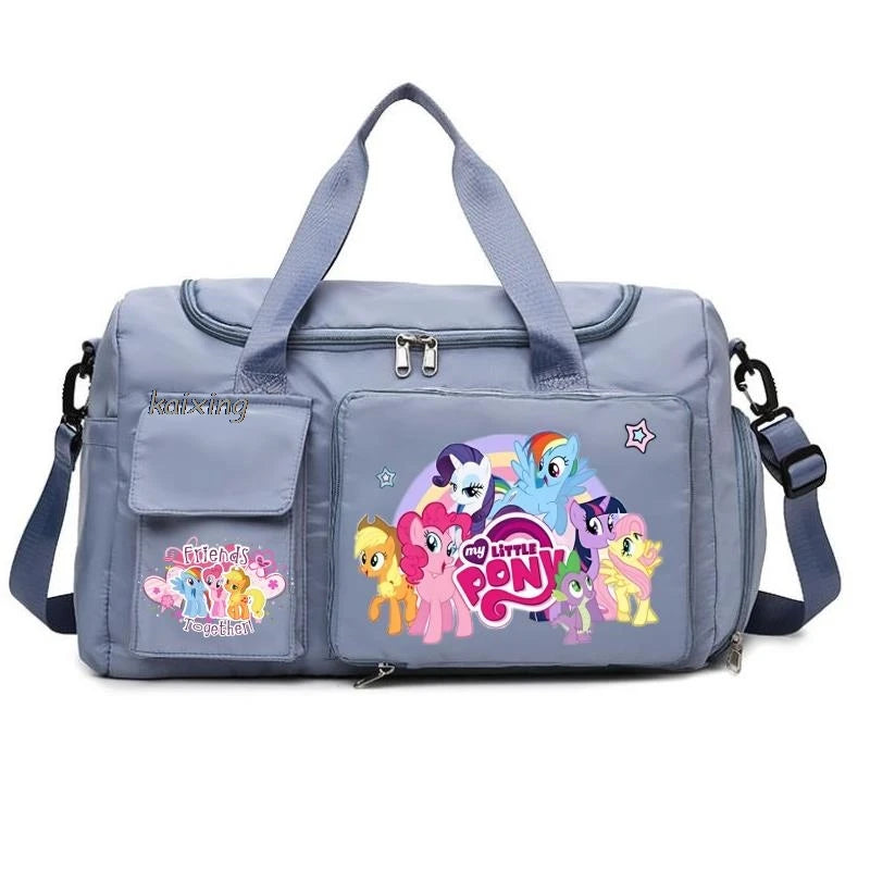 New My Little Pony Gym Bag Compartment Luggage Bag for Men Women Foldable Waterproof Lightweight Yoga Gym Sports Bag
