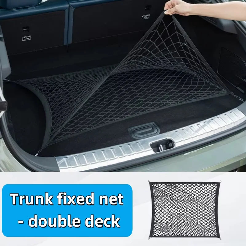 Trunk Net Pocket for Volkswagen Taos 2021-2025 Car Trunk Luggage Fixing Net Elastic Nylon Anti-Slip Car Interior Accessories