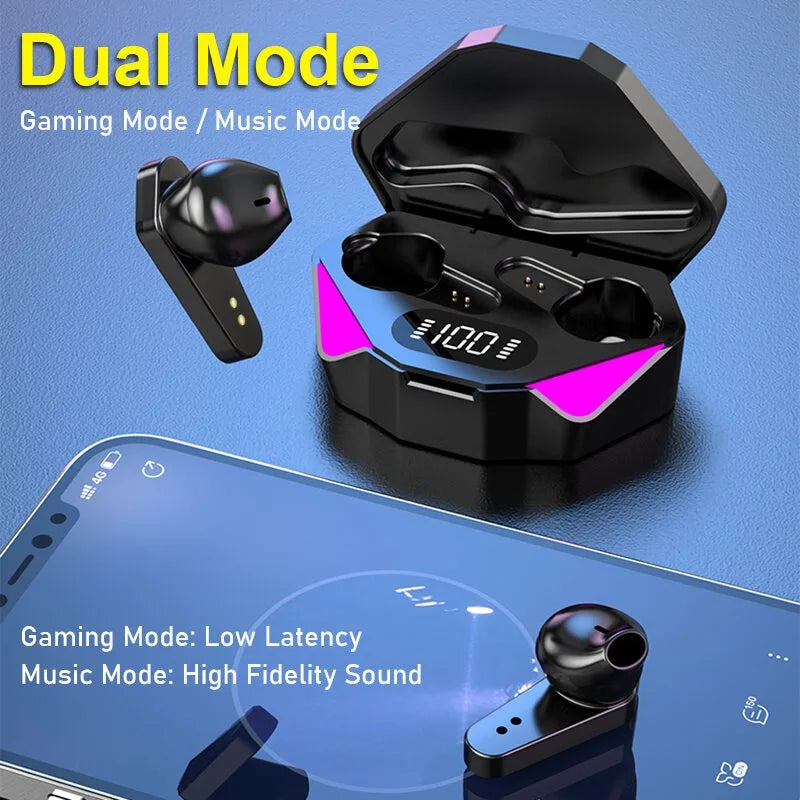 X15D TWS Wireless Earbuds LED Display Gaming Stereo Headphones With Mic Universal For iPhone Android iOS Huawei Xiaomi Redmi Mi