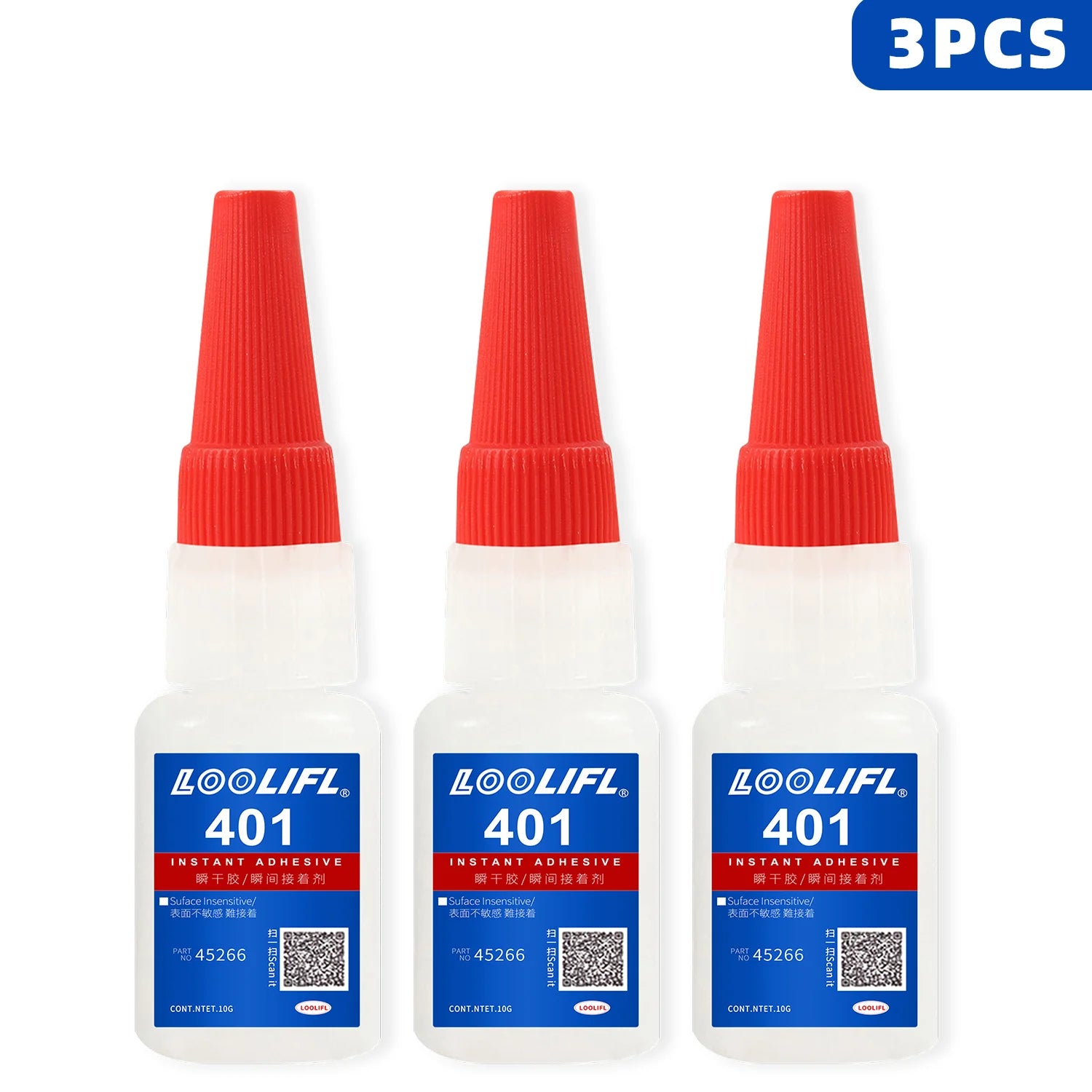 LOOLIFL 401 Super Glue 5×20g, Liquid Glue10s Fast Drying Cyanoacrylate Adhesive, Strong Bond for Plastic Metal Wood Ceramic Repa