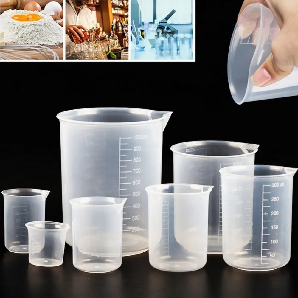 50/100/150/200/250/500/1000ML Stackable with Scale Thickened Transparent Graduated Cylinder Beaker Measuring Cup Mixing Cups