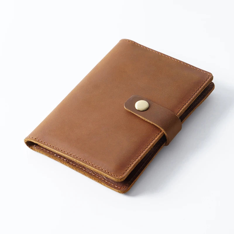 Crazy Horse Leather Passport Wallet – Retro Travel Organizer, RFID Blocking Multi-Function Ticket Purse for Men & Women