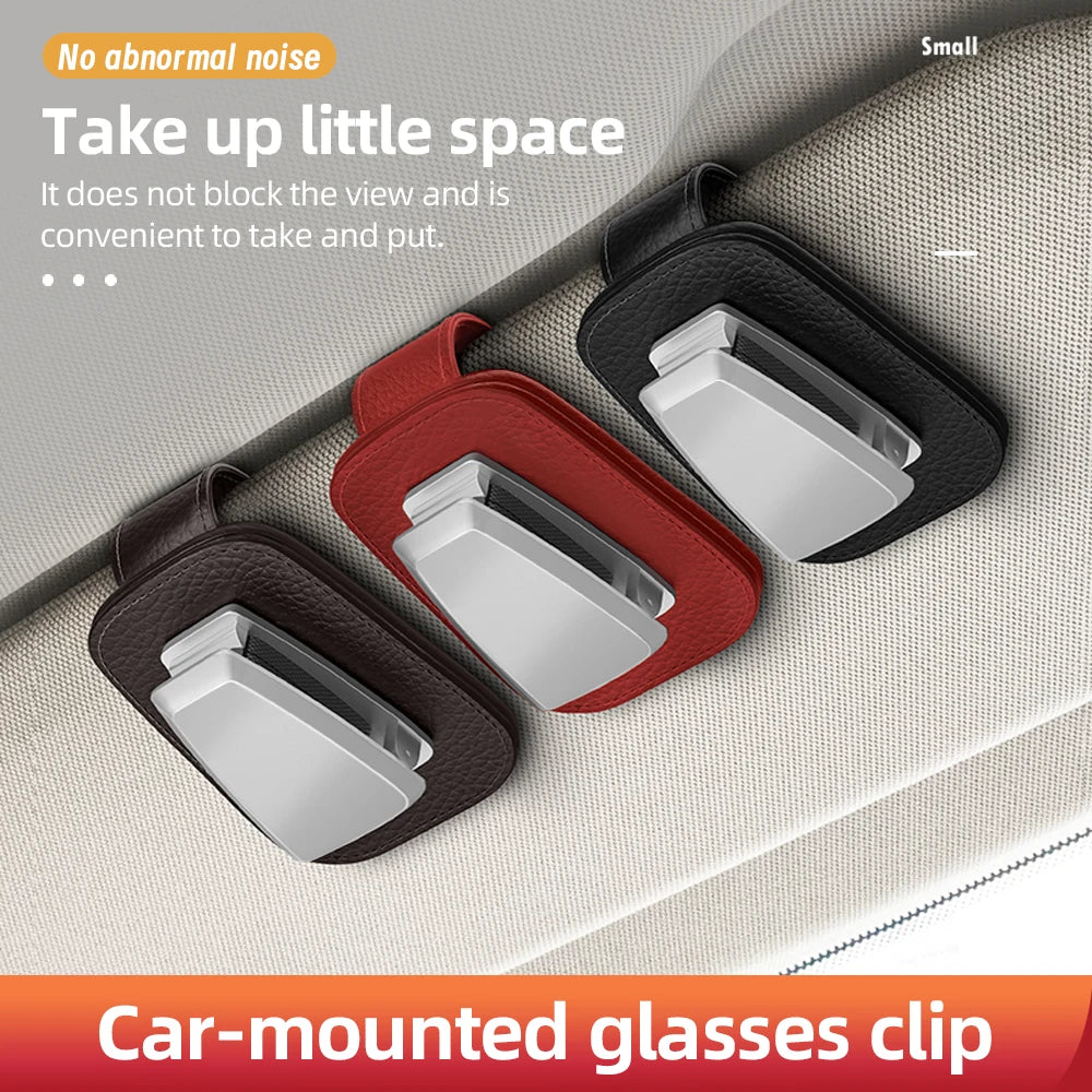 General Motors Glasses Clip Sunglasses Frame Soft Leather Metal Ticket Holder Multifunctional Glasses Mini Cars Accessories
