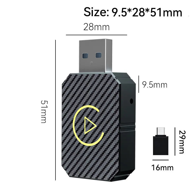 Smart Dongle Wireless CarPlay Adapter for Android Auto for Apple iOS ,Intelligent Car Screen System, Plug & Play，No Latency