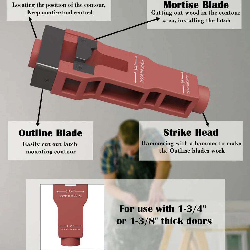 Door Strike Mortising Tool Cut Recess to Mount Door Strike, Door Strike Tool for Tidy, Exact Professional Fitting