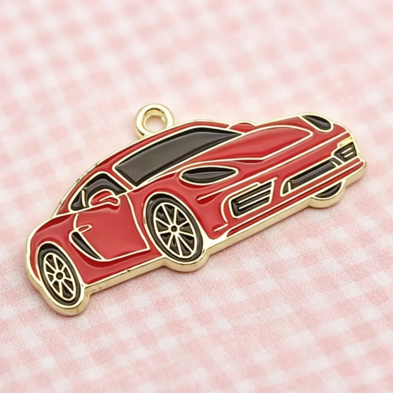 10pcs Car Pendant DIY Jewelry Accessories Alloy Drip Oil Pendant Keychain Earring Pendant