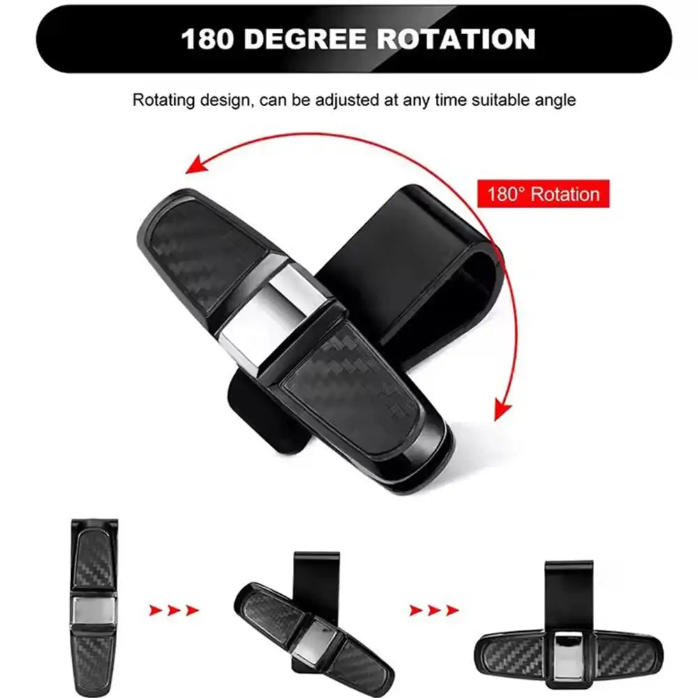 Car Sunglasses Frame Carbon Fiber Bills Glasses Clip Multi Function In Car Creative Eye Box Card Double Headed Clip On Board