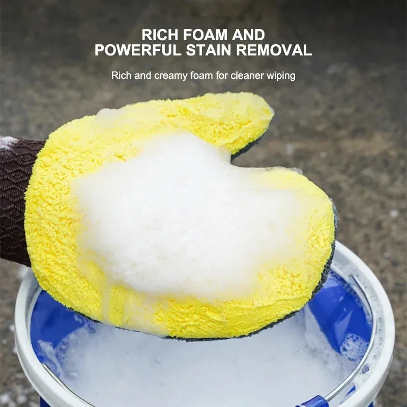 Car Wash Glove Double-Faced Coral Fleece Auto Cleaning Mitt Gloves Car Window Door Glass Paint Cleaner Care Products