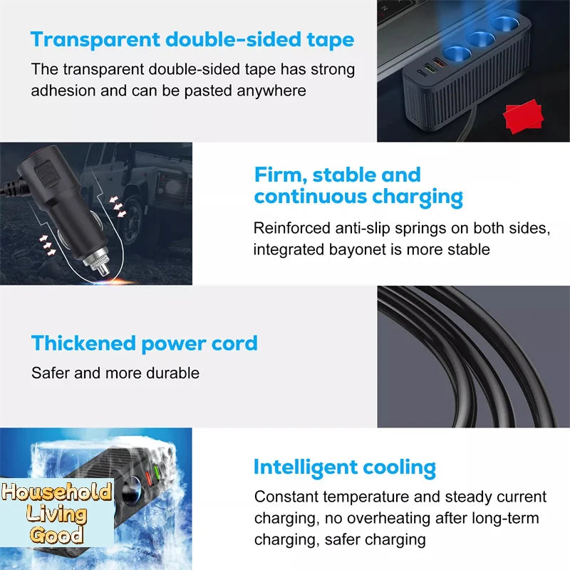 【Car Charger For Phones 120W Plug And Play Charger Splitter Overcharge Protection Charger Adapter PD QC3.0 Car Charger】