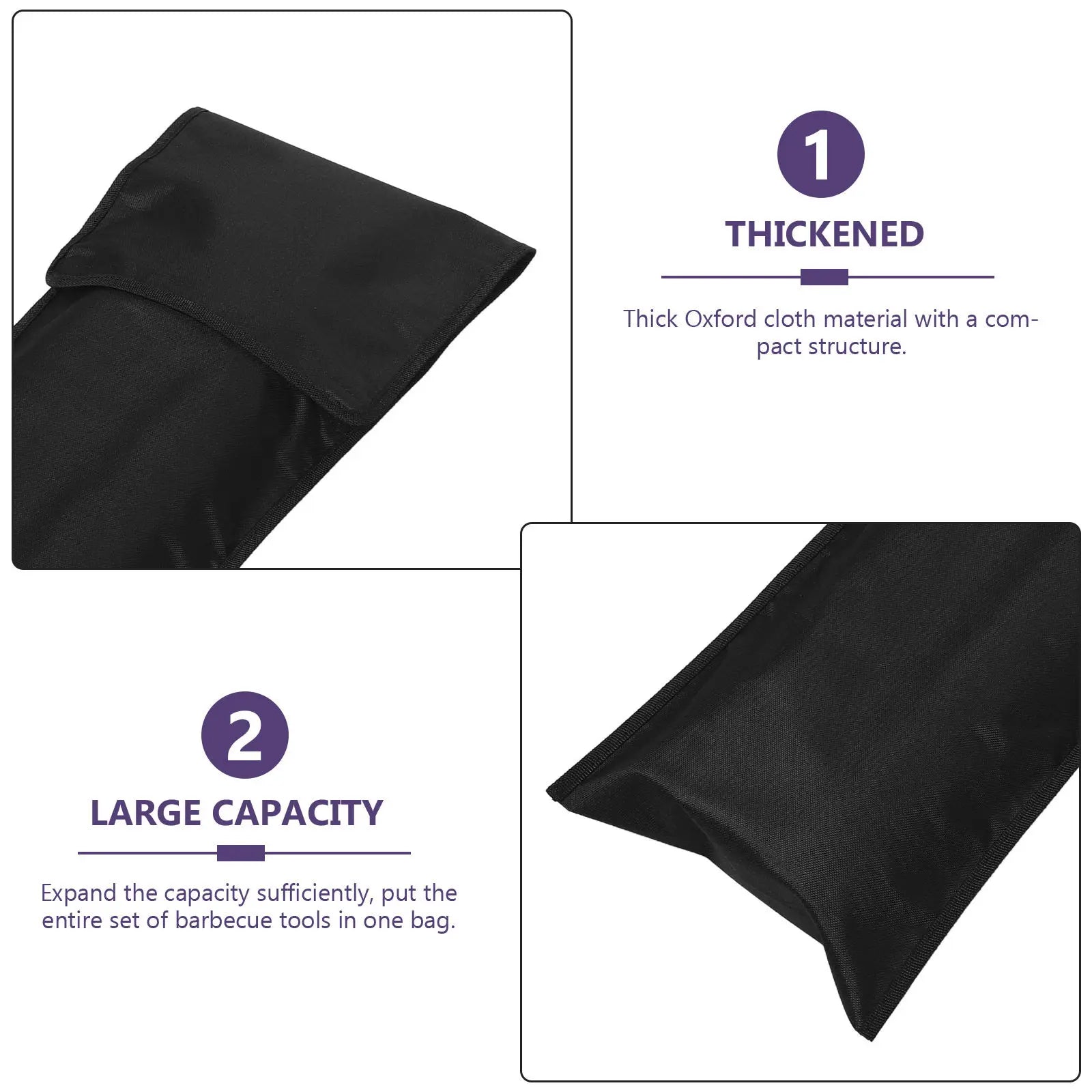 BBQ Tools Case Large Capacity BBQ Utensils Storage Bag Oxford Cloth Skewer Carry Case for Outdoor Grilling Picnic Camping