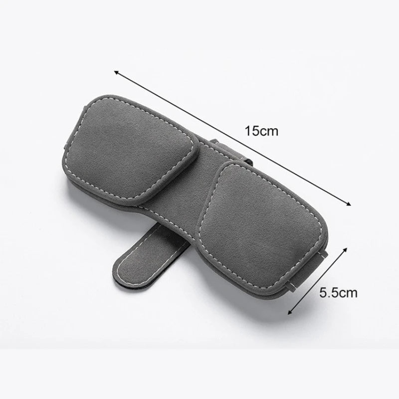 Car Sun Visor Sunglasses Holder, Magnetic Suede Clip, Double Clip for Glasses & Tickets, Car Interior Storage Accessories
