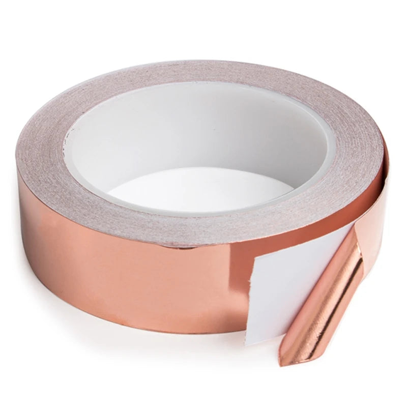 Copper Tape Snail Adhesive EMI Shielding Conductive Adhesive Foil Tape for Stained Glass Paper Circuit Electrical Repair 1PCS