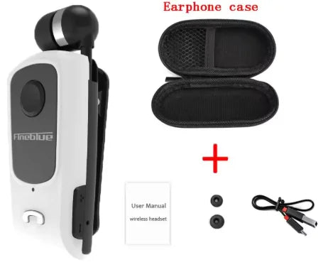 Fineblue F920 Wireless Retractable Portable Mini Bluetooth Headset Calls Remind Vibration Wear Clip Sports Running Earphone
