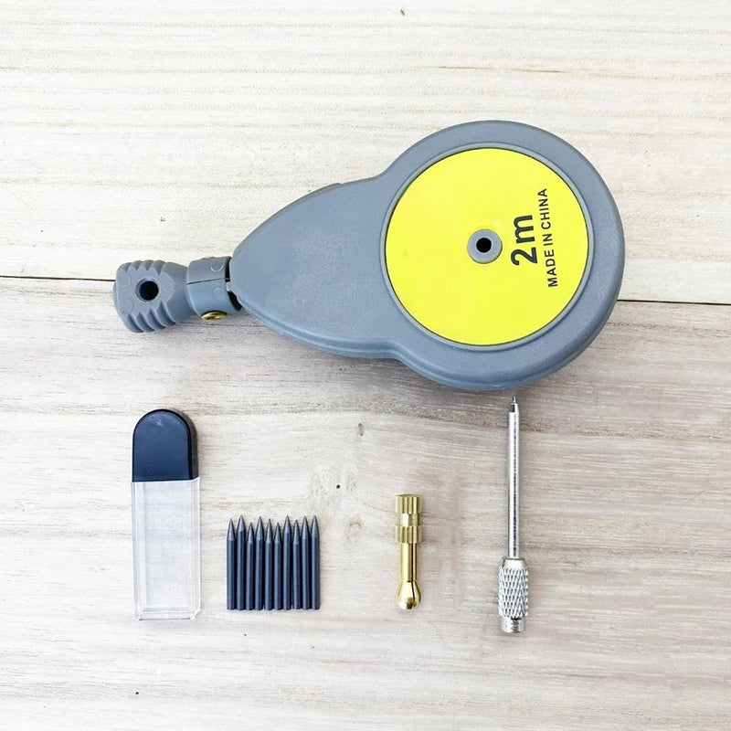 2M Rotape Tape Measure Compass With 10 Pencil Leads Measure Beam Compass For Drawing Circles And Lines Fixable Button