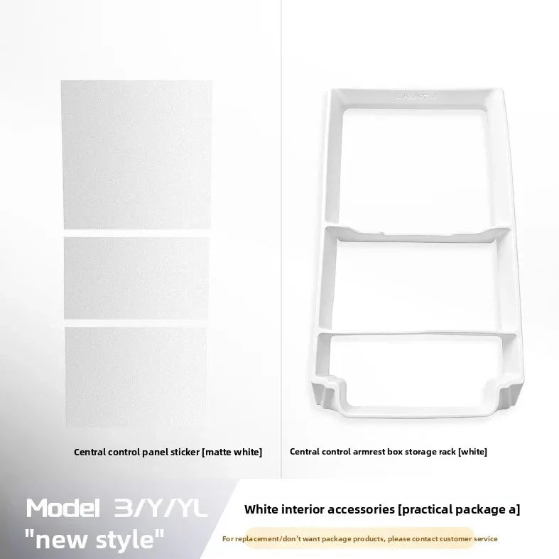 For Tesla New Model 3 Highland / Model Y /YL Center Console Armrest Storage Tray Organizer Box ABS Interior Accessories