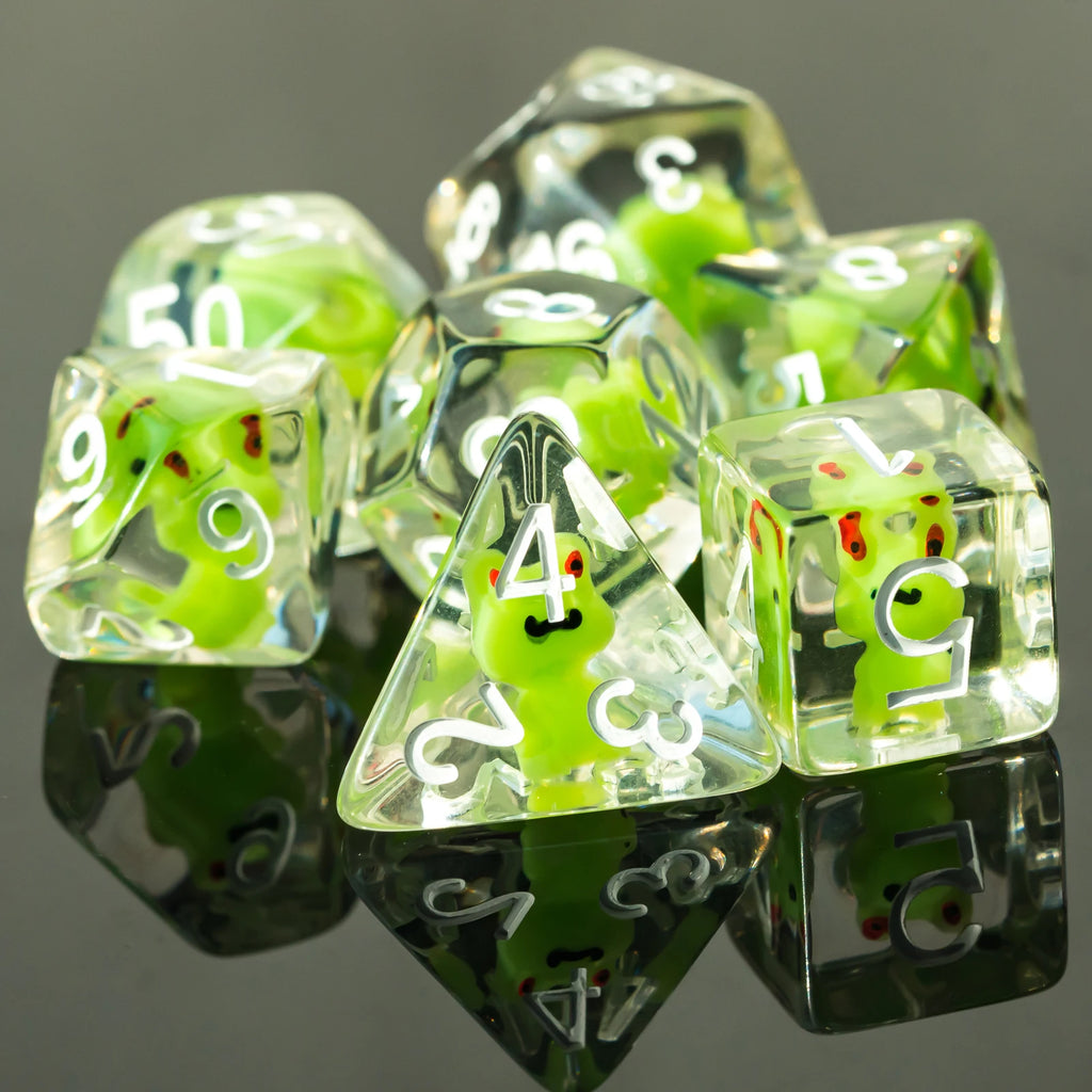 Cusdie Cute Animals DnD Dice Resin D4 D6 D8 D10 D% D12 D20 Polyhedral Dice Set for D&D Pathfinder Role Playing Table Board Games