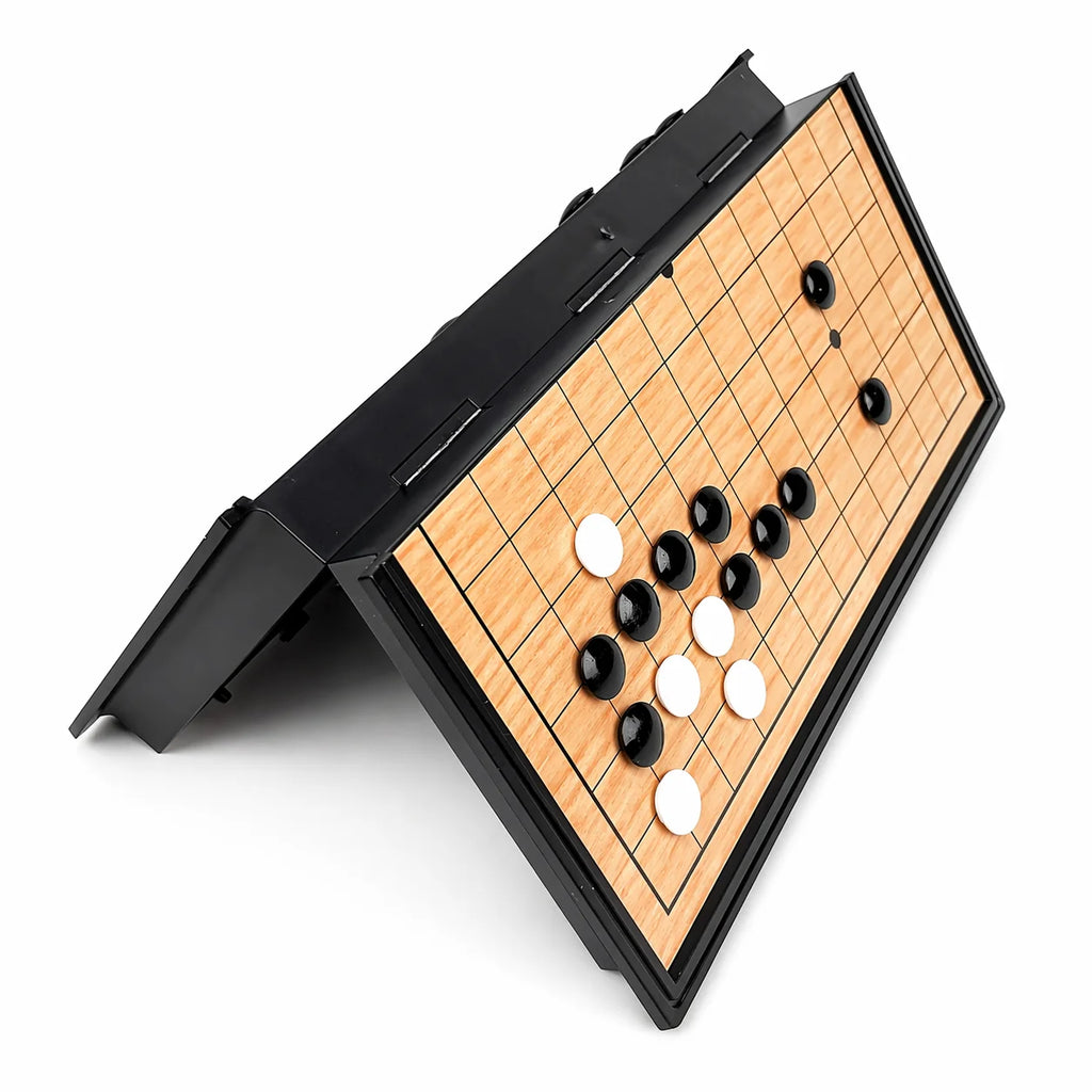 Folding Go Board Set 13 19 Line Gomoku Chess Set Portable Travel Educational Puzzle Game for Kids Adults Beginners Gift
