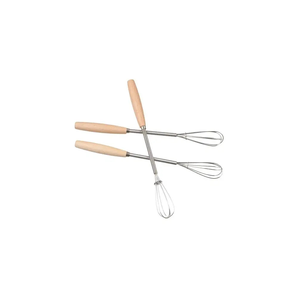 Multifunction Stainless Steel Egg Beater Wooden Handle Useful Mini Egg Whisk Portable Manual Egg Beater Baking