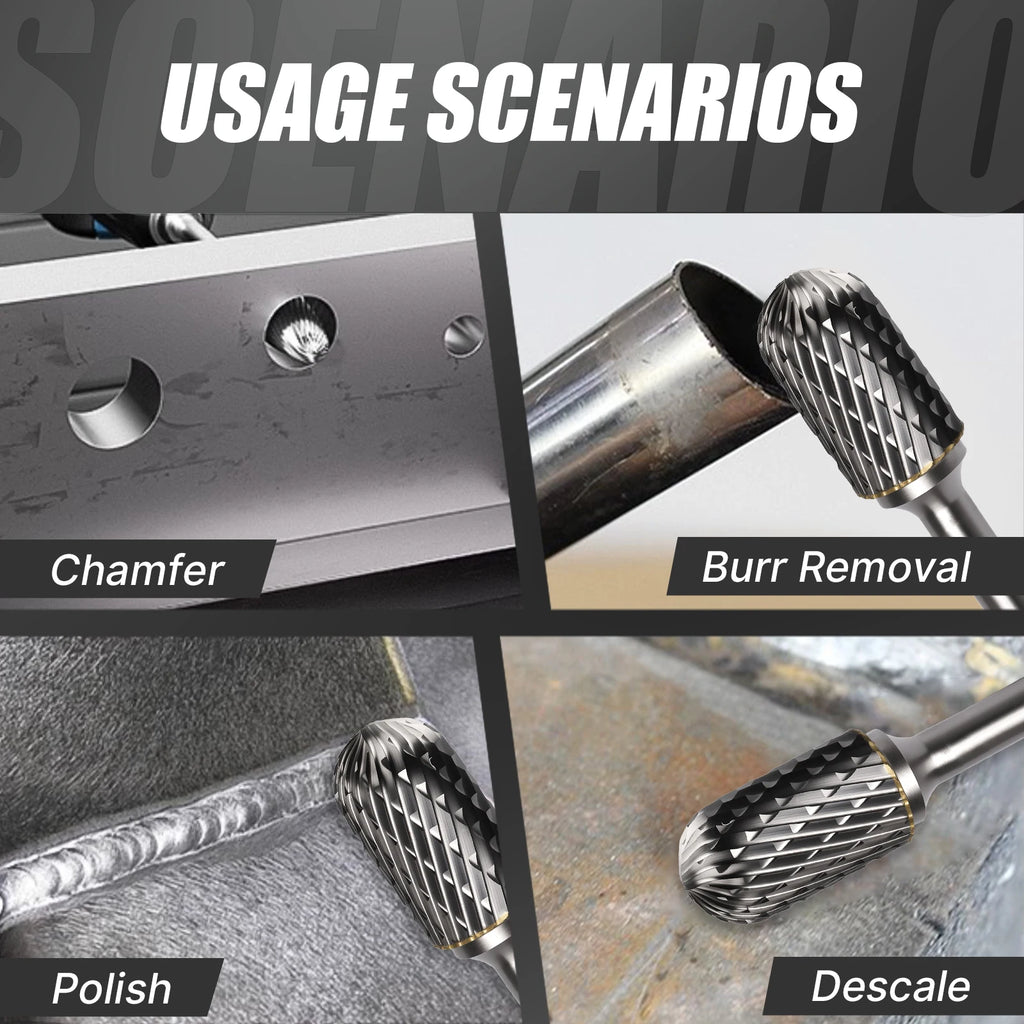6mm CX Type Head Carbide Rotary File Tool Point Burr Grinder Abrasive Tools Drill Milling Carving Bit Tools For Metal