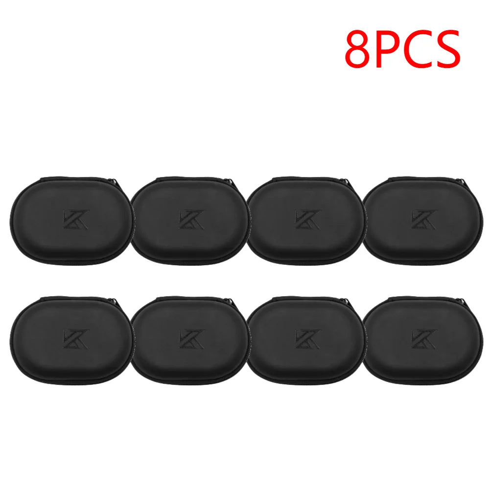 KZ Earphones Oval Storage Bag Wired Headphones PU Zipper Storage Box Portable Hold Storage Case Container for KZ BA10 AS10 ES4