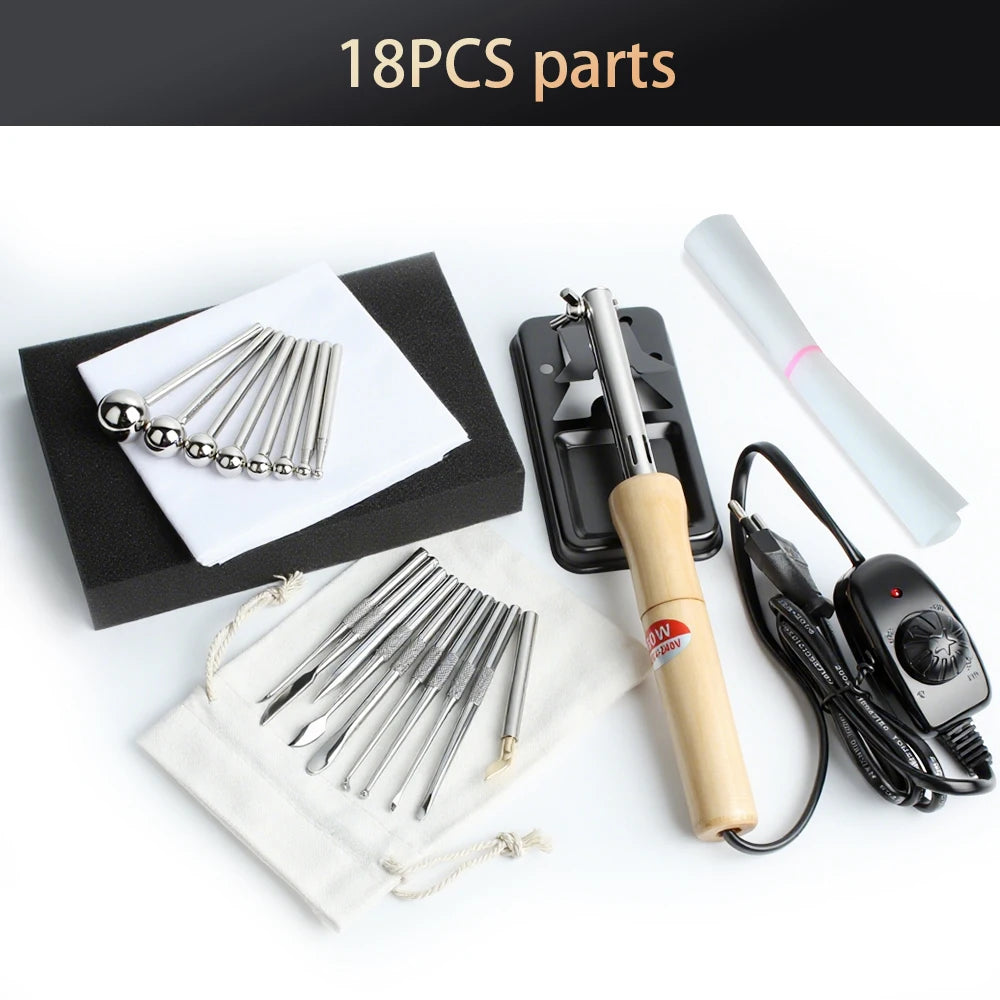 DIY Fabric Flower Ironing Machine Flower Making Tools Adjustable Temperature Ball Spatula Electric Ironing Machine Set (EU Plug)