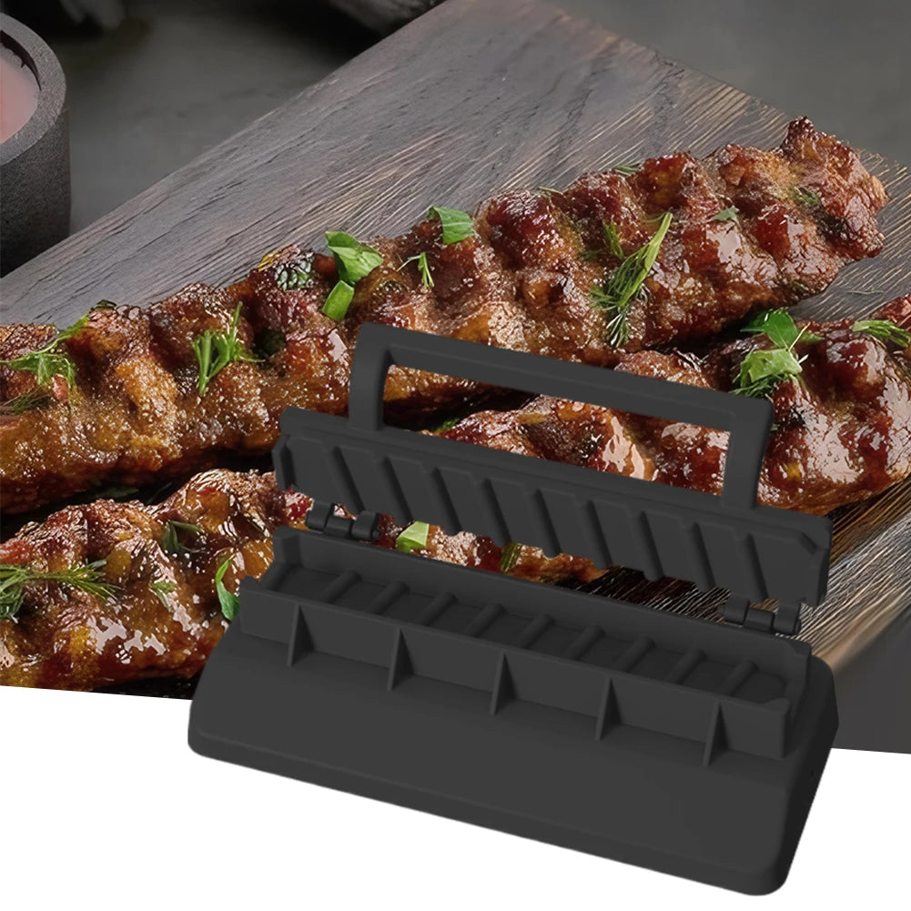 Kebab Press Plastic Barbecue Meat Skewer Machine Portable Reusable BBQ Skewer Maker Easy Kebab Preparation BBQ Tool