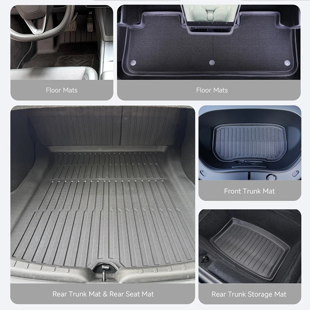 For Tesla Model 3 Highland Accessories TPE Floor Mat Cargo Liner Waterproof Trunk Mat for Tesla Model 3 Highland 2024-2026