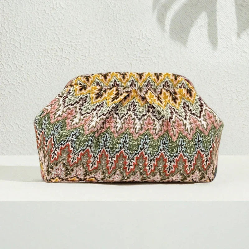 European American Retro Women Handbag Bohemian Ethnic Style Clutch Bag Fashion Elegant Exquisite Evening Bag Wedding Party Bag